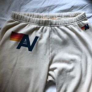 AVIATOR NATION LOGO SWEATPANTS - VINTAGE WHITE